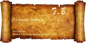 Tolnay Bence névjegykártya